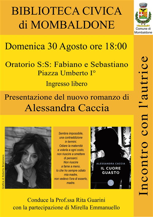 Presentazione del nuovo romanzo di Alessandra Caccia - Domenica 30 Agosto 2026 ore 18.00